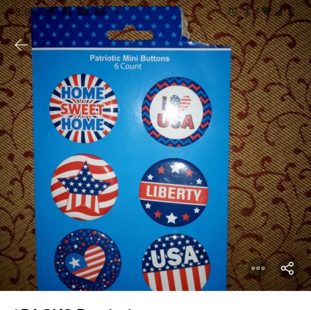 2 Pairs of Patriotic Buttons